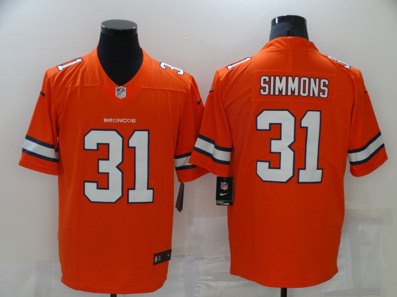 Men's Denver Broncos Justin Simmons #31 Orange Jersey